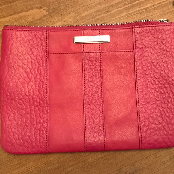 Cole Haan Handbags - SOLD - Cole Haan, Rasberry Pink, Leather Clutch